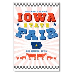 Cartolina d'epoca della fiera dello stato dell'Iowa