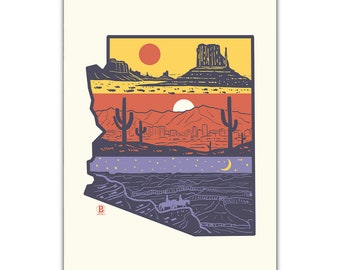 Layers of Arizona Postcard
