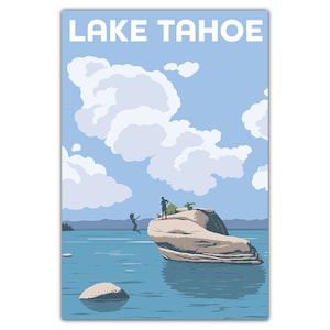 Carte postale de roche de bonsaï du lac Tahoe