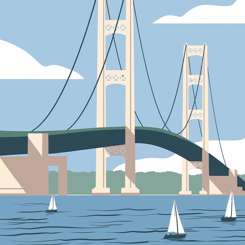 Michigan Mackinac Bridge Print image 4