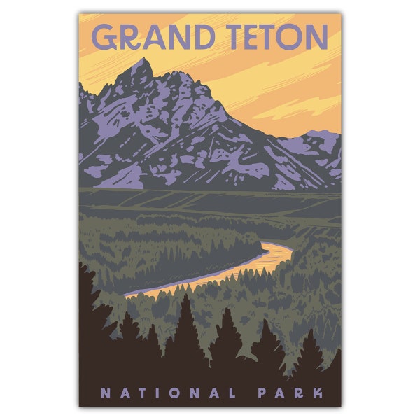 Grand Teton National Park Snake River Overlook Postcard