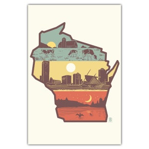 Layers of Wisconsin Postcard