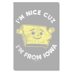 Carte postale Je suis gentil parce que je viens de l'Iowa