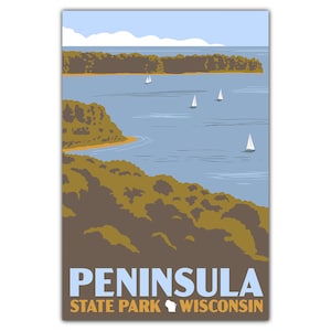 Cartão postal do Parque Estadual da Península Wisconsin