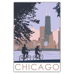Carte postale au bord du lac de Chicago