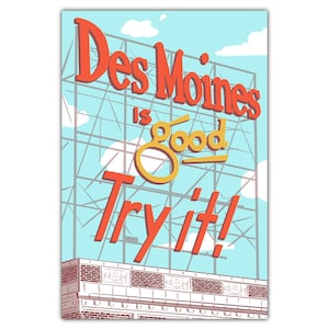 Des Moines Colonial Sign Postcard
