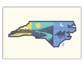 Schichten von North Carolina Postkarte