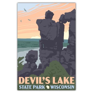 Cartolina del parco statale di Devil's Lake