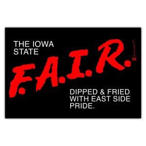 Cartolina "Iowa State Fair" con frittura e intingolo