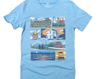 Des Moines landmärken t-shirt