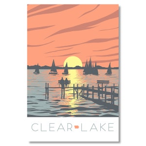 Klarer See Sonnenuntergang Postkarte