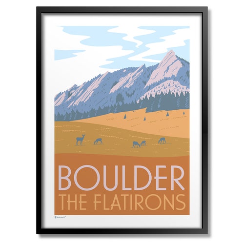 Flatirons Boulder Colorado Poster Etsy