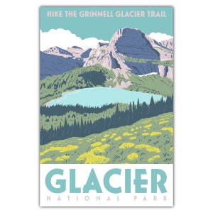 Carte postale du lac Grinnell du parc national Glacier