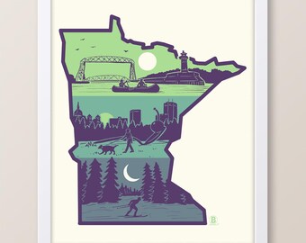 Layers of Minnesota Print