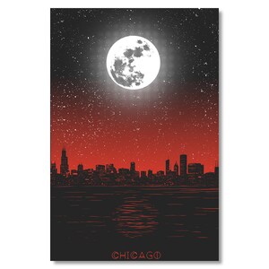Carte postale Chicago Lune