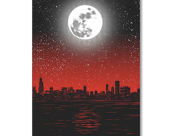 Chicago Moon Postkarte