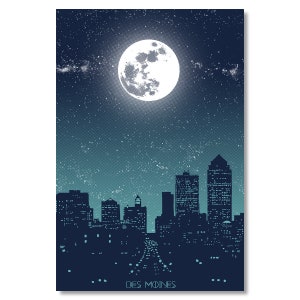 Des Moines Moon Postcard