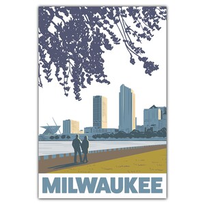 Cartão postal da orla do lago Milwaukee