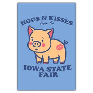 Cartolina abbracci e baci della fiera dello stato dell'Iowa