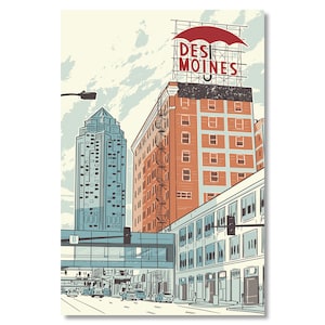 Carte postale Des Moines parapluie