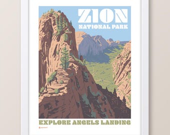 Zion National Park Explore Angels Landing Print