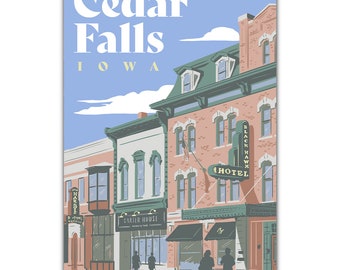Downtown Cedar Falls Postcard