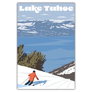 Cartão postal de Ski Lake Tahoe