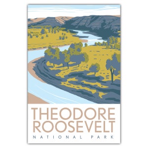 Cartolina panoramica del parco nazionale Theodore Roosevelt