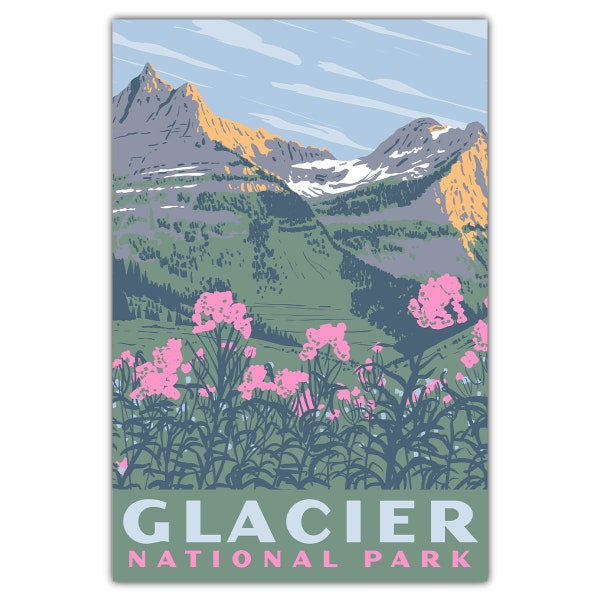 Glacier National Park Garden Wall Postcard