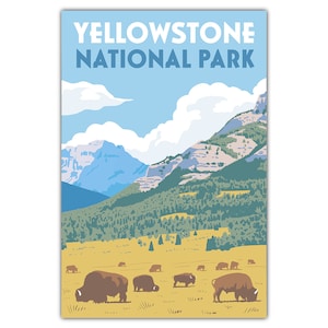 Yellowstone Nationalpark Bison-Tal Postkarte