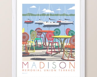 Impressão do terraço do Madison Memorial Union