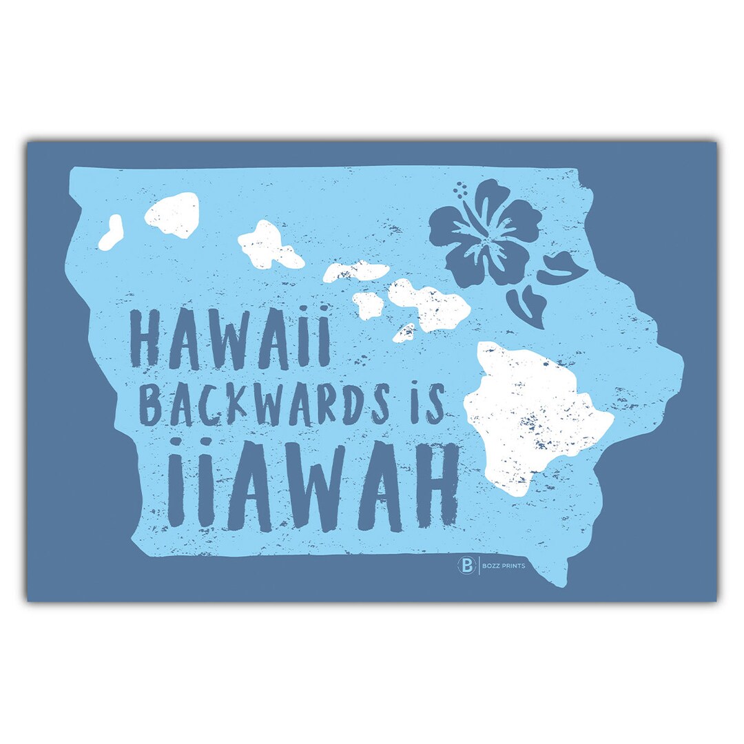 Hawaii Backwards is Iiawah Ocean Blue Postcard - Etsy