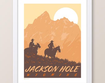 Jackson Hole By Horseback - Wyoming Print