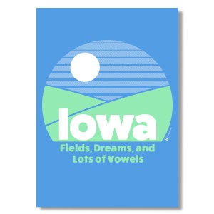Iowa: velden, dromen, veel klinkers wenskaart