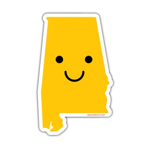 Smiley Face Alabama Sticker