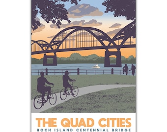 Quad Cities Centennial Bridge Postcard