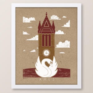 Impresión de iconos de Ames, Iowa