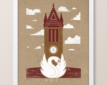 Ames Iowa Icons Print