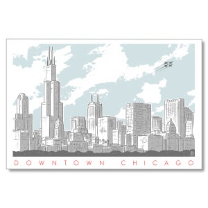 Carte postale du centre-ville de Chicago