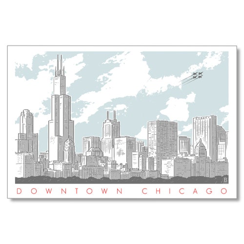 Vintage Chicago Postcard Greetings From Chicago Illinois Etsy