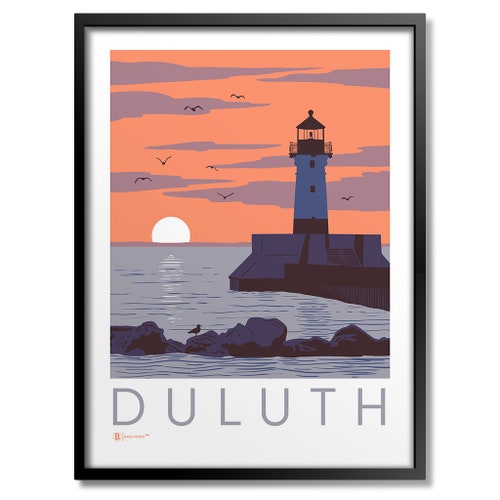 Duluth Minnesota Poster Art Skyline Print MN Version 3 Etsy