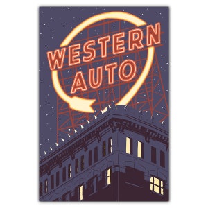 Carte postale Western Auto Lights de Kansas City