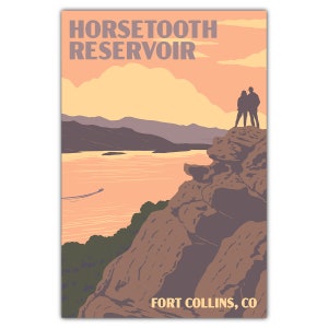 Cartão postal do reservatório de Horsetooth