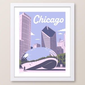 Chicago Illinois Cloud Gate Skyline Print
