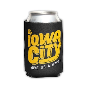 Iowa City Give Us A Wave Can Cooler