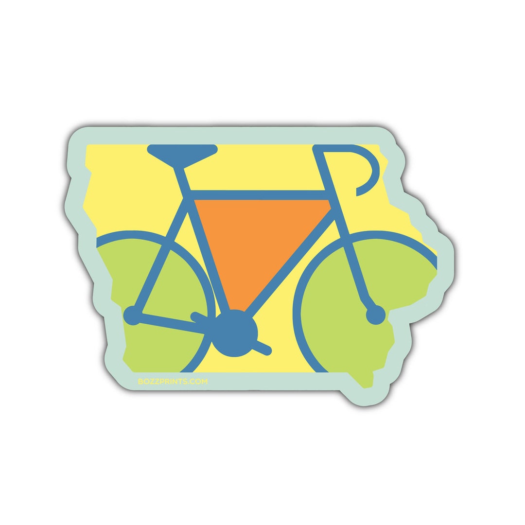 Iowa Bike Outline Sticker/magnet