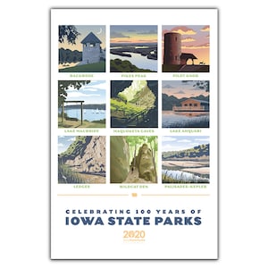 Cartolina del centenario dei parchi statali dell'Iowa