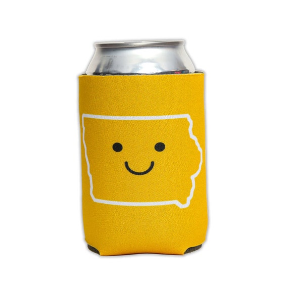Can Cooler Smiley Face – 12 Oz – Néoprène, Multicolore, États-Unis