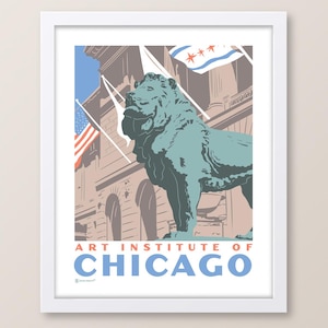 Art Institute of Chicago Lion Illinois Print