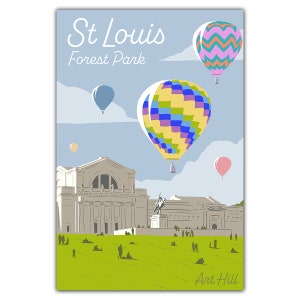 Cartão postal de St. Louis Forest Park Art Hill